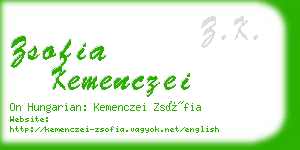 zsofia kemenczei business card